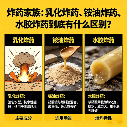 谯城炸药家族：乳化炸药、铵油炸药、水胶炸药到底有什么区别？